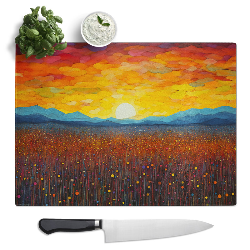 Sunrise Colour Field No.2  Glass Chopping Board