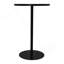 Ensemble de 2 petites tables d'appoint rondes à cercles concentriques en bois pour deux tables de chevet en métal à piédestal pour petits espaces (brun noyer et noir)