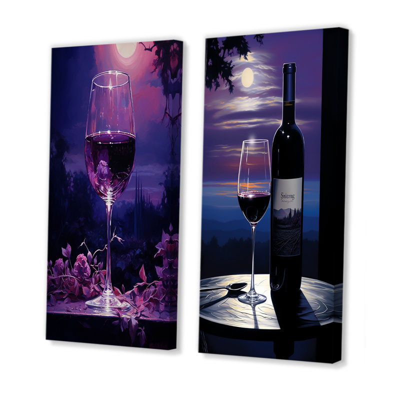 Silhouette de Shiraz - ensemble d'art mural sur toile 2 pièces, H 28 po x l 25 po, Toile tendue