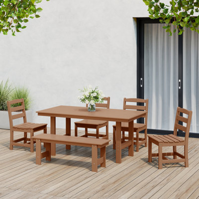 6-Piece Side Chair Dining Set With Bench