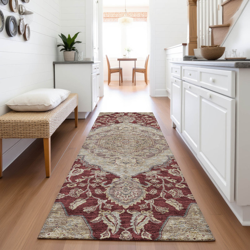 Premium Machine Washable Gurubaksh AMF1151 Global Rug, Runner 2'3" x 7'6"