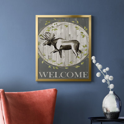 Toile encadrée de qualité supérieure Woodland Welcome IV - prête à être accrochée