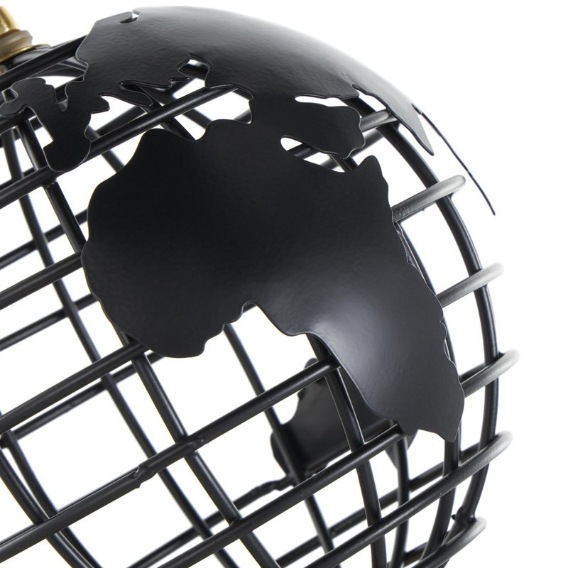 Globe terrestre en métal, H 12,50 po x l 8,10 po x P 8 po
