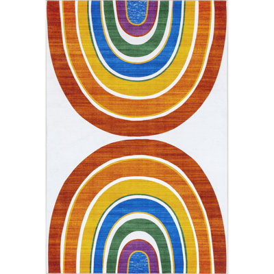 Tapis classique lavable à la machine à double arc-en-ciel pour enfants Classic SpinClean