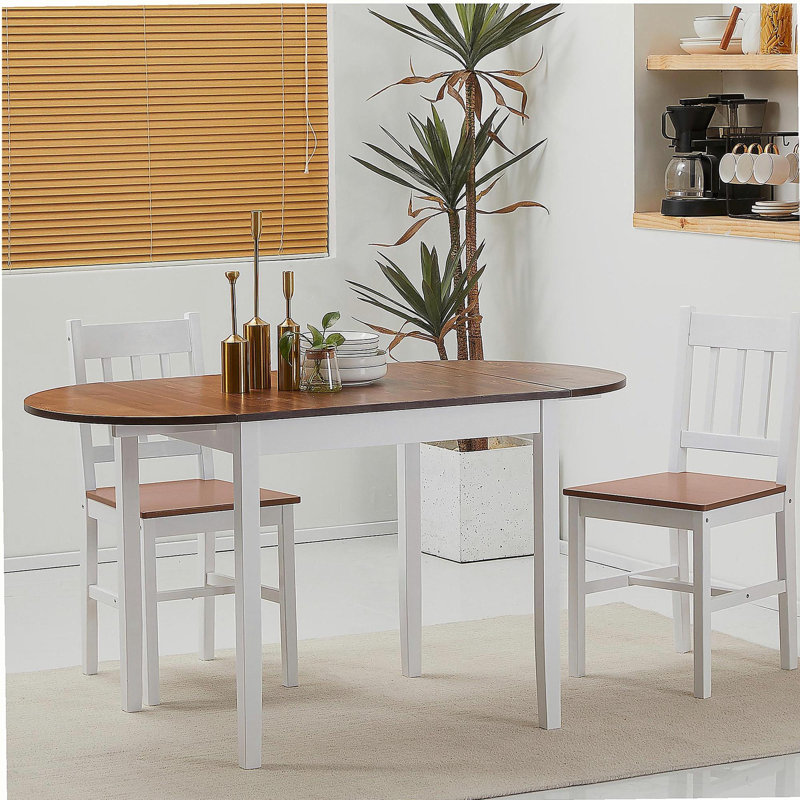 55-inch solid wood kitchen dining table, suitable for small space folding dining table, folding dining table, brown