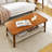 Mid-Century Rectangle Coffee Table with Woven Shelf