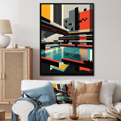 Bauhaus Retro City Architecture I - Futuristic Architecture, impression d'art mural