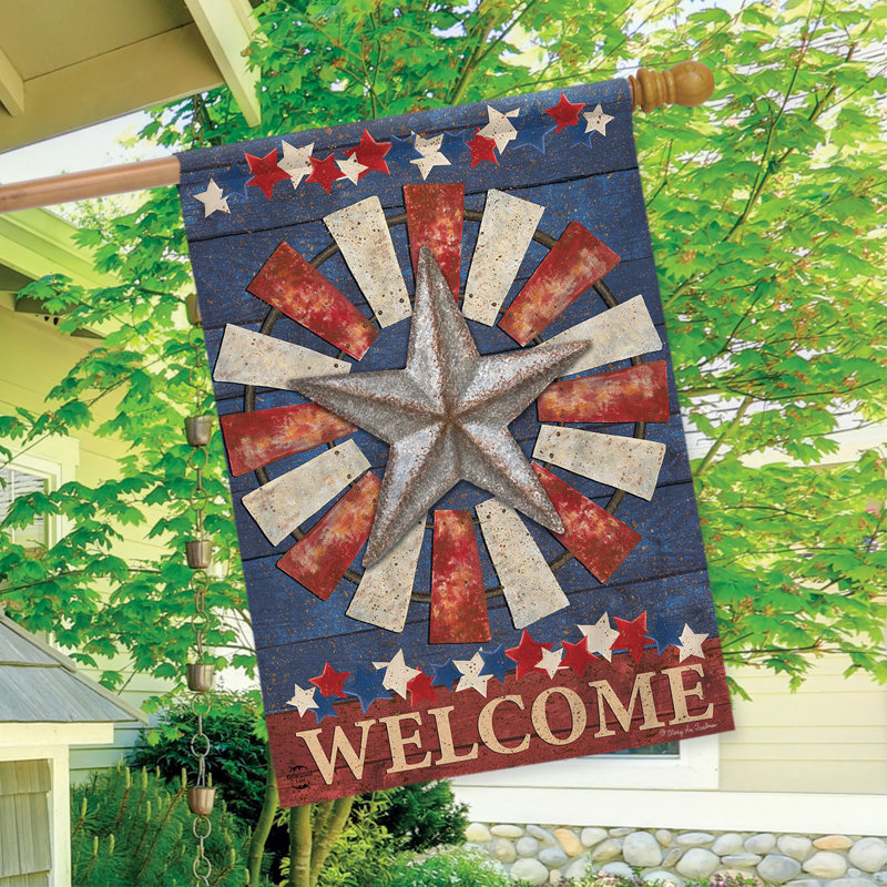 Primitive American Barnstar House Flag