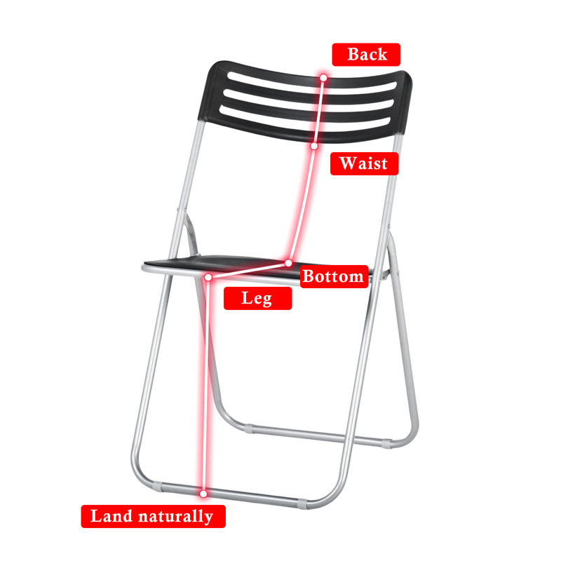 Plastic Stackable Folding Chair Folding Chair Set, Black/Silver