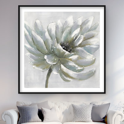 White Chrysanthemum - Framed Matted Print for Home Decor