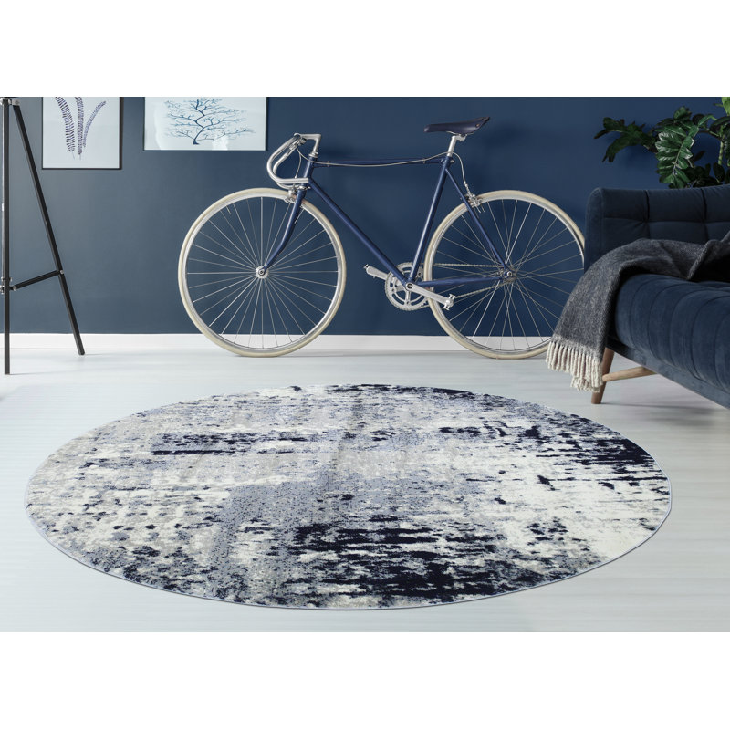 Kelson Abstract Indoor Rug, Round 4'5"