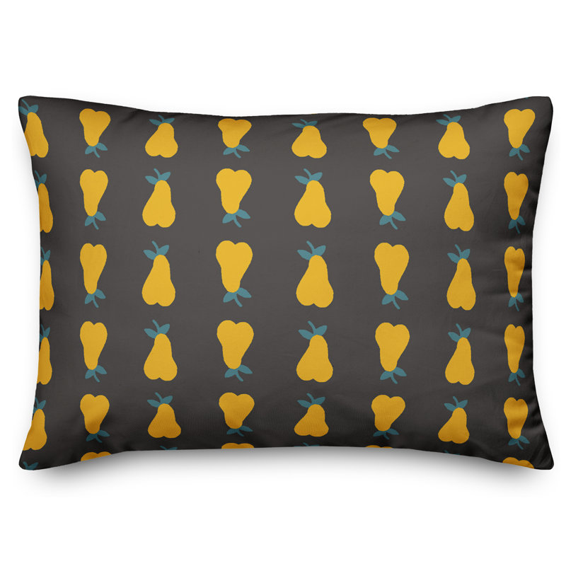  Coussin Pear, Gris charbon / jaune
