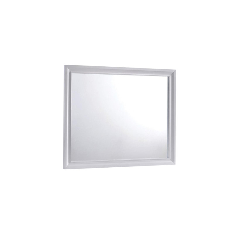Miroir contemporain l 36,9 ", blanc, Blanc