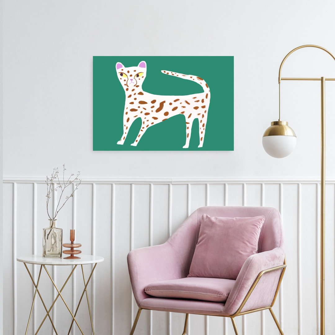 Modern Spotted Feline Modern Whimsical Cat Wall Art Print