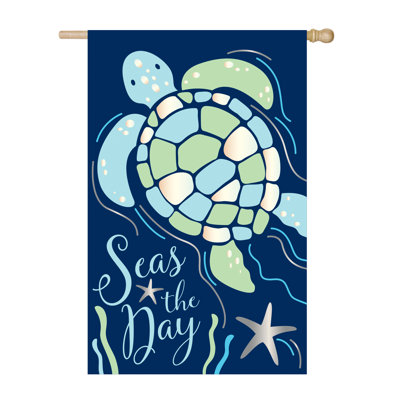Drapeau de maison en polyester 18 x 13 po Ayva Seas the Day