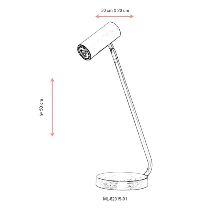Lampe de table en métal Channahon