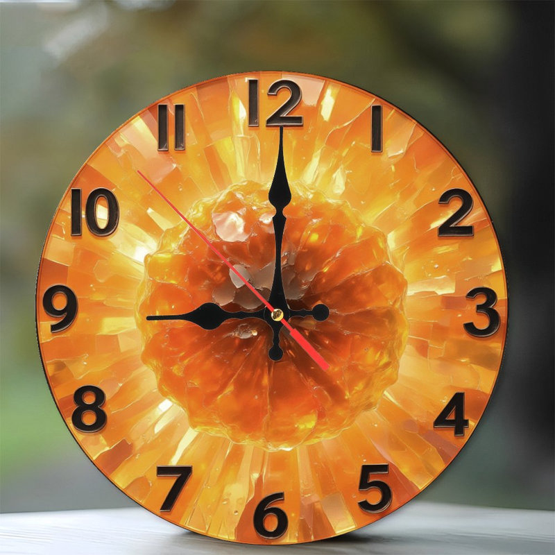 Horloge avec cadran orange