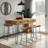 Datto Acacia Solid Wood Top Metal Base Dining Table