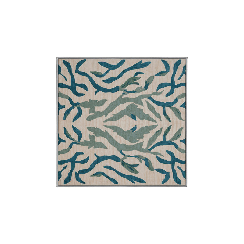 Tapis gris lavable à la machine, Carré 8 pi
