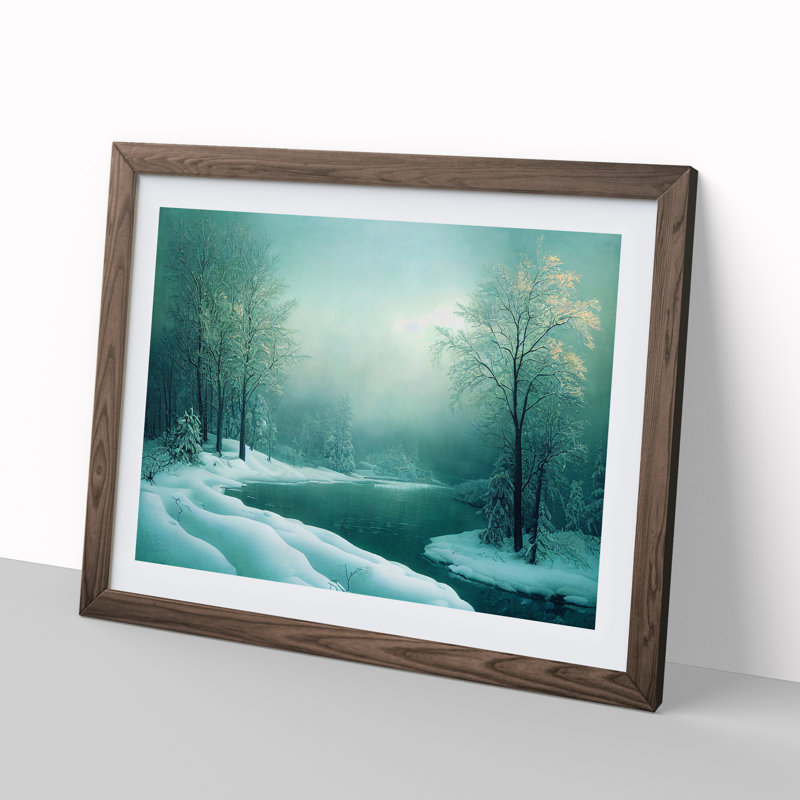 Sumptuous Winter Forest - Single Picture Frame Print, 25cm H x 34cm W x 2cm D, Walnut Framed