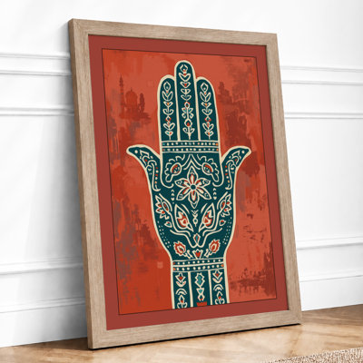 Ornamental Hamsa Art Deco - Framed Print