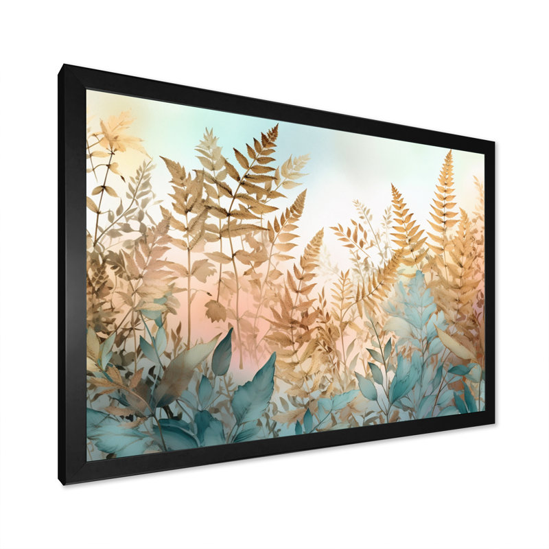 Annecliffe Fern Fantasia - impression, H 12 po x l 20 po x P 1 po, Cadre photo noir