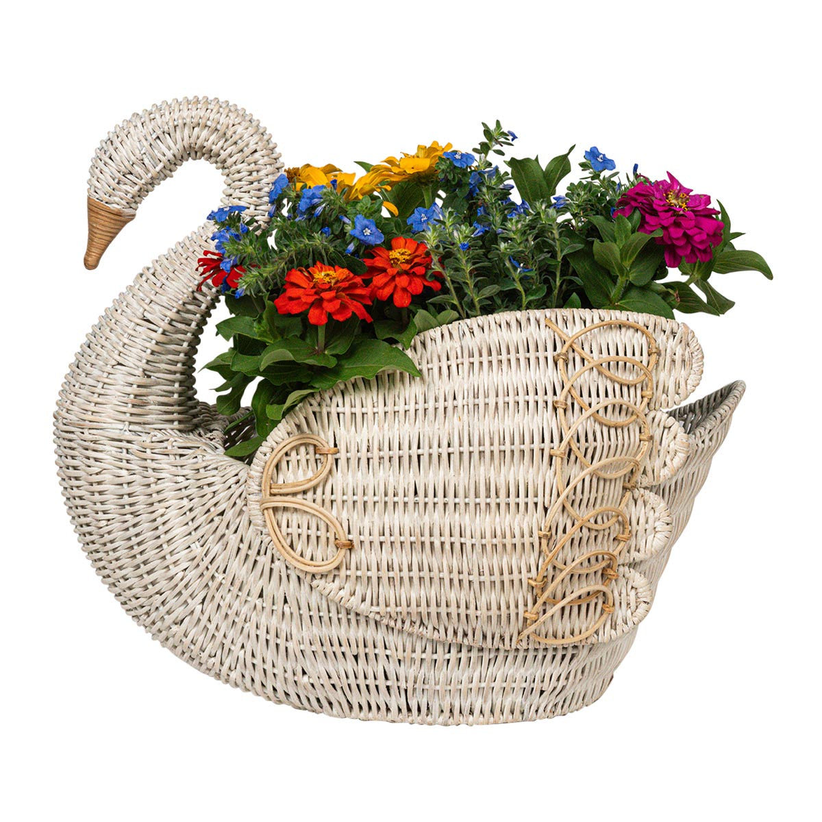 Juliska Swan Basket - Whitewash