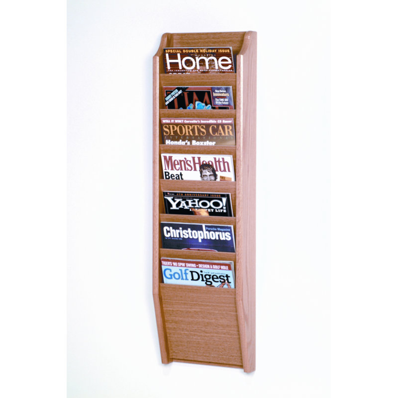 Wooden Mallet 36'' H Magazine Rack, Light Oak