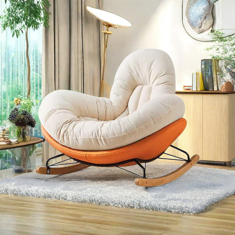 Chaise berçante simple à bascule, Orange