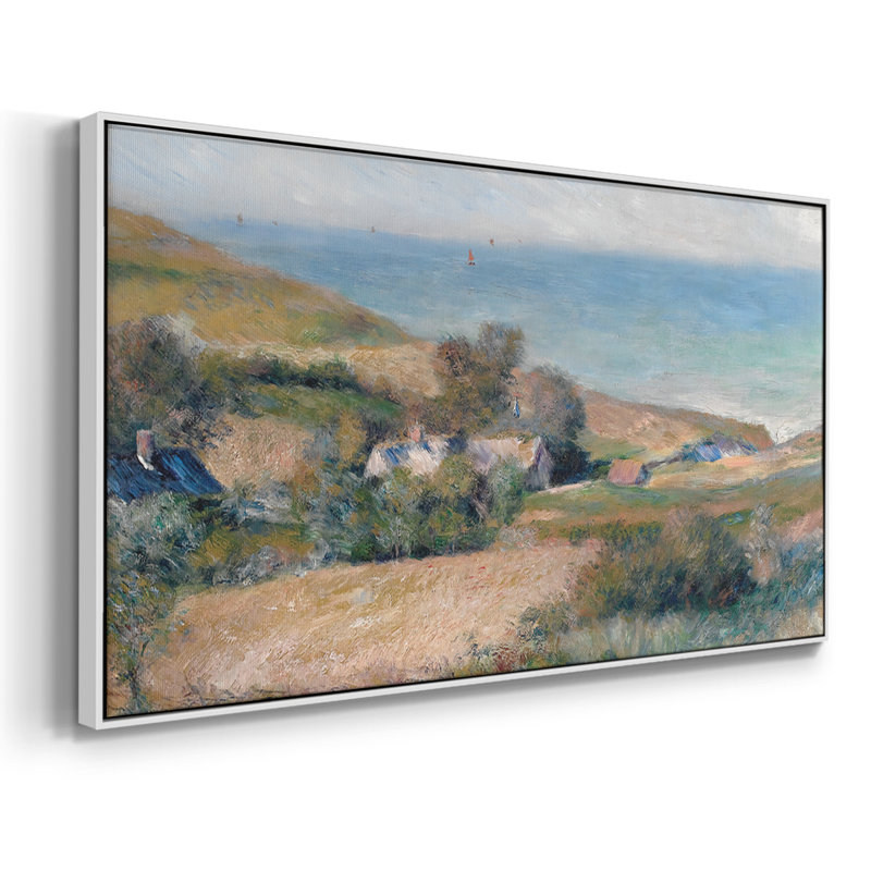 Vue du bord de mer près de Wargemont en normalité - Toile tendue avec châssis, prête à accrocher, 21" H x 41" W, Blanc