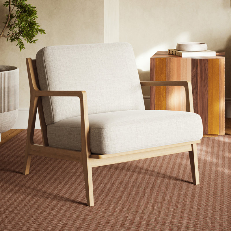 Lucas Armchair, Crosshatch Cream/Oak