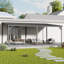 Pergola murale de terrasse avec toit en acier galvanisé incliné-114253239-119606717