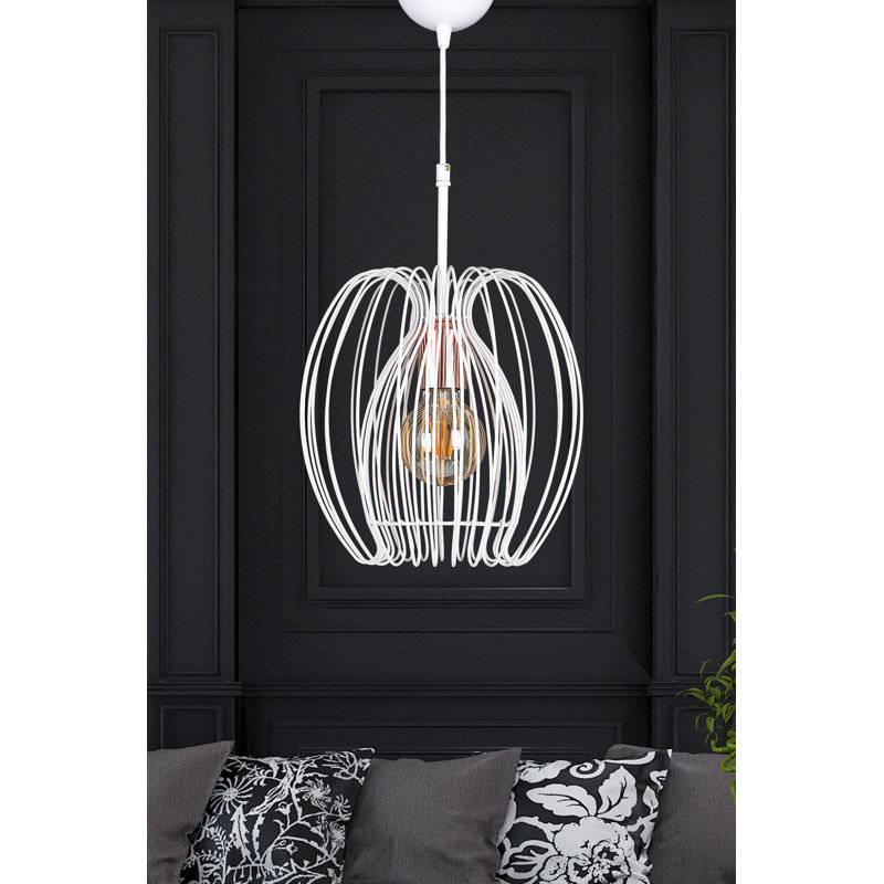 1 - Light Geometric Pendant, White