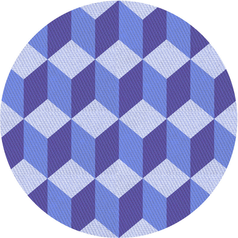 Performance Wool Checkered Indoor Rug, Round 3'