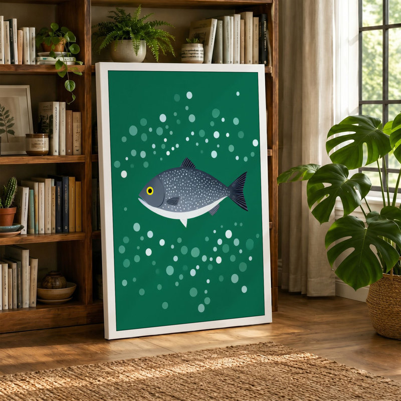 Fish In Stillness Coastal - Print, 30x20 - 76.2 x 50.8 cm, White Border