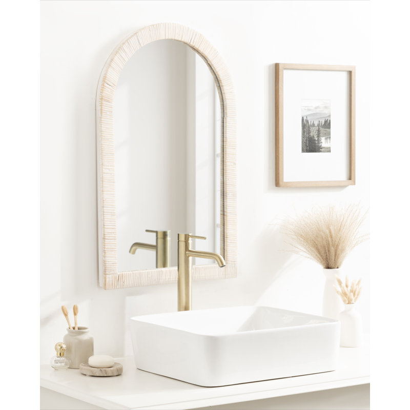 Miroir mural Ashwini, H 30 po x l 20 po, Blanc