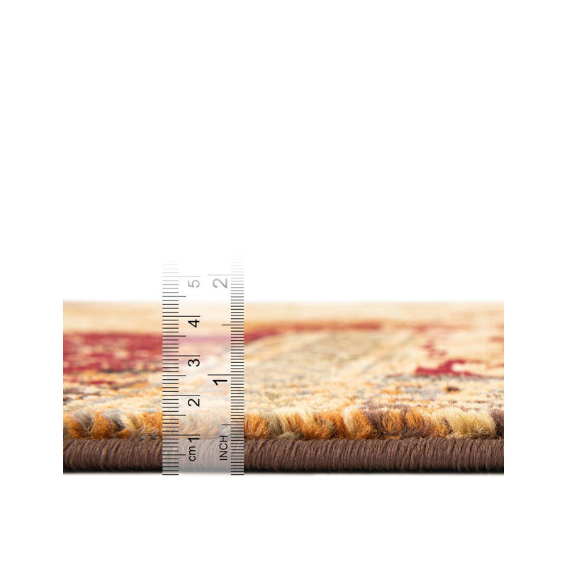 Tapis beige tissé à la machine Adetomiwa, Rectangle 3 pi 1 po x 5 pi 3 po