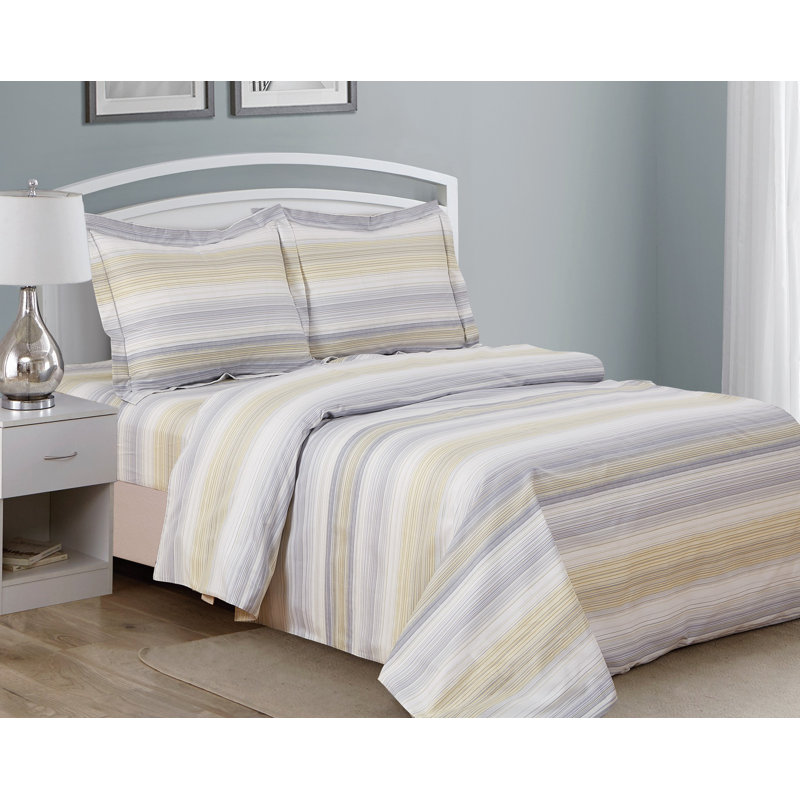 Ensemble de housse de couette en percale de coton or français French, Housse de couette simple + 5 pièces supplémentai