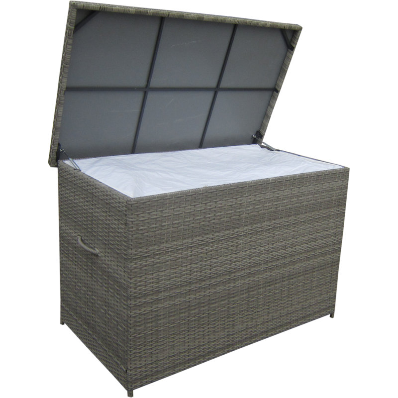 WFX Utility 150cm W 1112L Water Resistant Wicker Deck Box, Grey