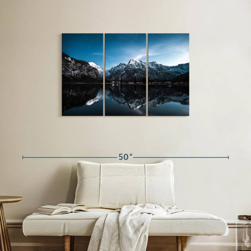 Alvord Snowy Mountain Peaks Reflection, H 24 po x l 38 po
