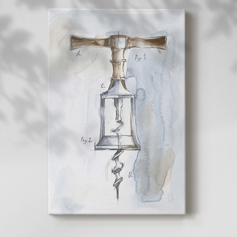 Tire-bouchon Variété II -Galerie enveloppée Cavas, H 18 po x l 12 po