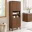 Render Tall Bathroom Storage Cabinet In Walnut-101179049