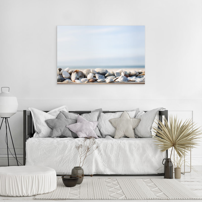 By the Sea, White Floater Framed Canvas, No, 21.5" H x 31.5" W