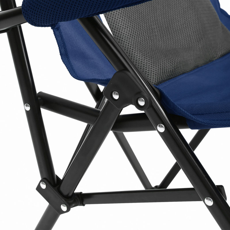 Fauteuil de jardin robuste à haut dossier 250LBS, chaise pliante portative avec porte-gobelet