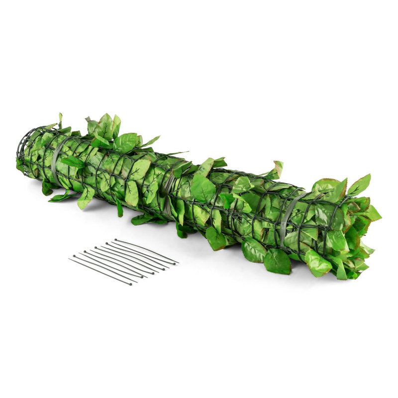 Leaf Balcony Rolled Fence Panel, 300 cm x 150 cm, Light Green