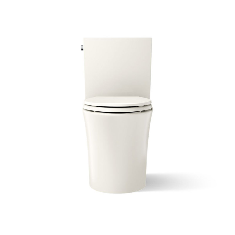 Toilette allongée deux pièces Veil avec siphon à jupe 1,28 GPF, Biscuit, Gauche