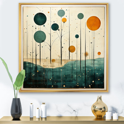 Sarcelle orange Mid Century Minimalist Oasis II - imprimé