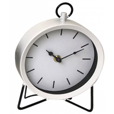 Horloge de table analogique en acier inoxydable