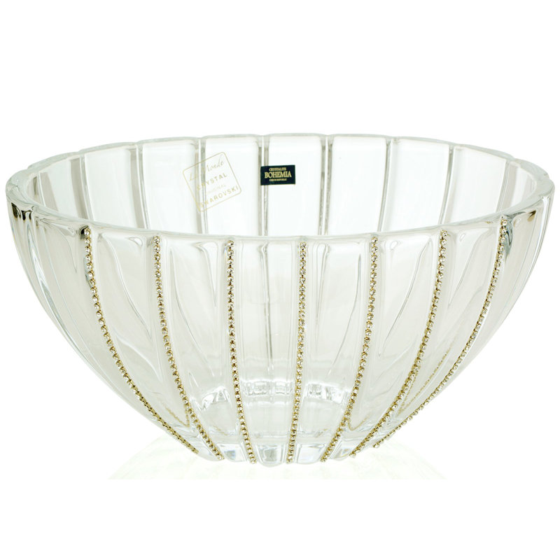 Victoria Bella, vase en cristal orné de bijoux de 12 pouces, pièce maîtresse décorative, bol de fruits incrusté de cristaux