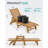 Chaise Lounge Chair Outdoor with Wheels, Oversize Patio Lounge Chairs with Wood Texture, 6-Position Plastic Lounge Chairs for Poolside, Patio, Deck, Beach-129391111-129391114